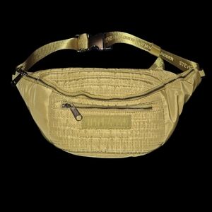 Steve Madden Quilted Mustard Yellow Big Belt Bag 18"×8"